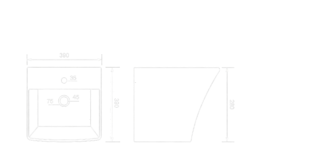Sifco Half Basin Technical Dimensions