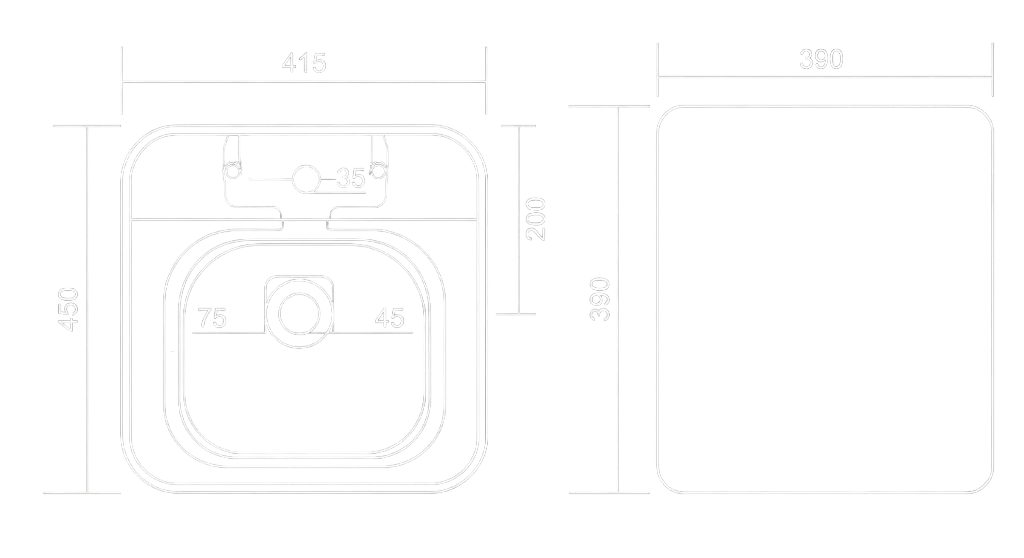 Alpen Half Basin Technical Dimensions