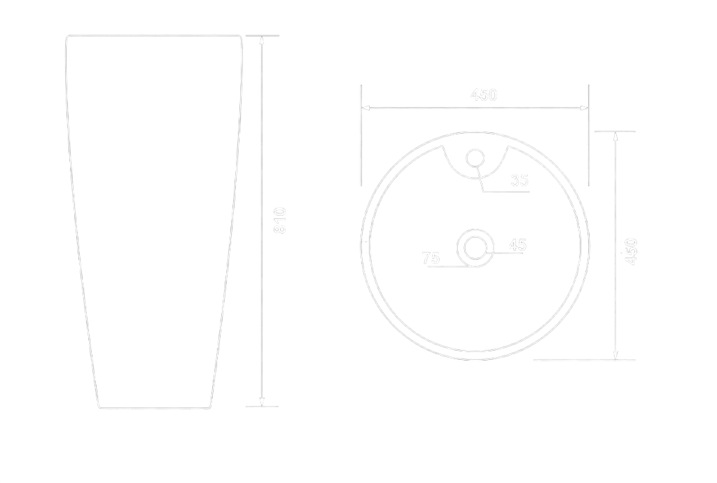 Vatican Basin Technical Dimensions