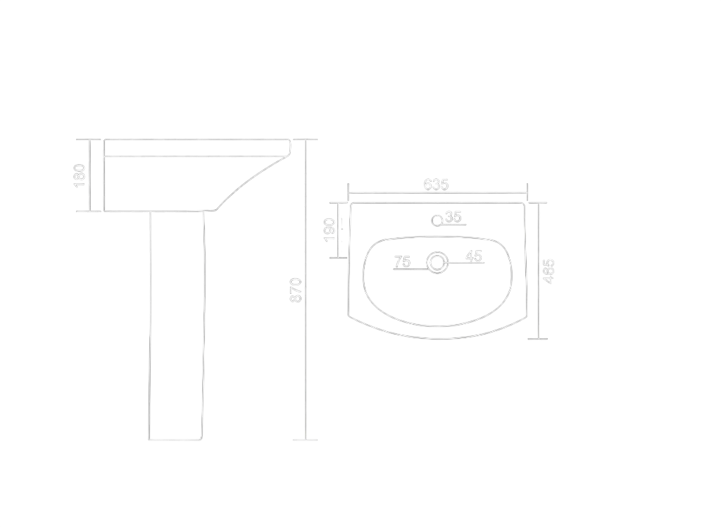 Linea Set Technical Dimensions