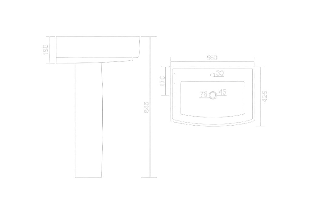 Carver Set Technical Dimensions