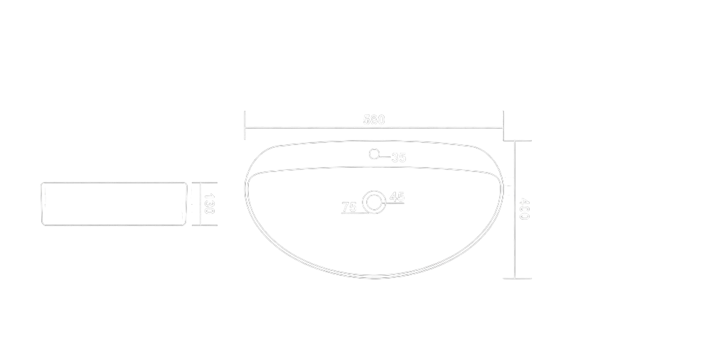Letis Table Top Basin Technical Dimensions