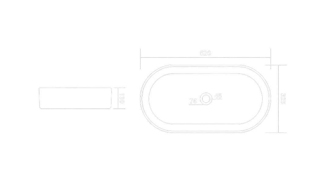 Athens Table Top Basin Technical Dimensions