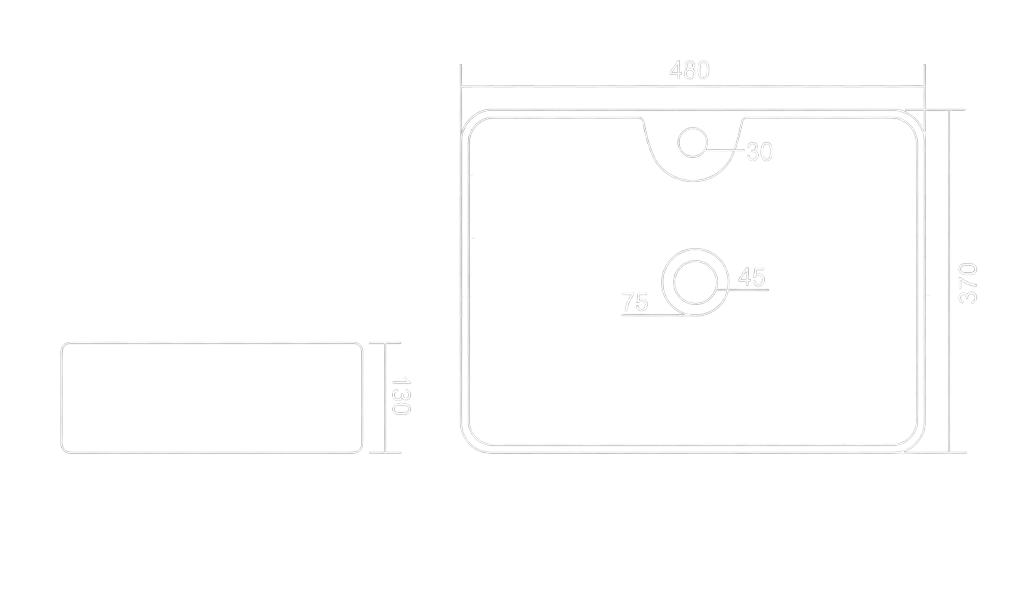 Vacay Table Top Basin Technical Dimensions