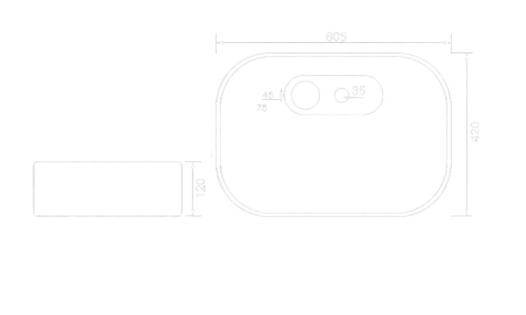 Viva Table Top Basin Technical Dimensions