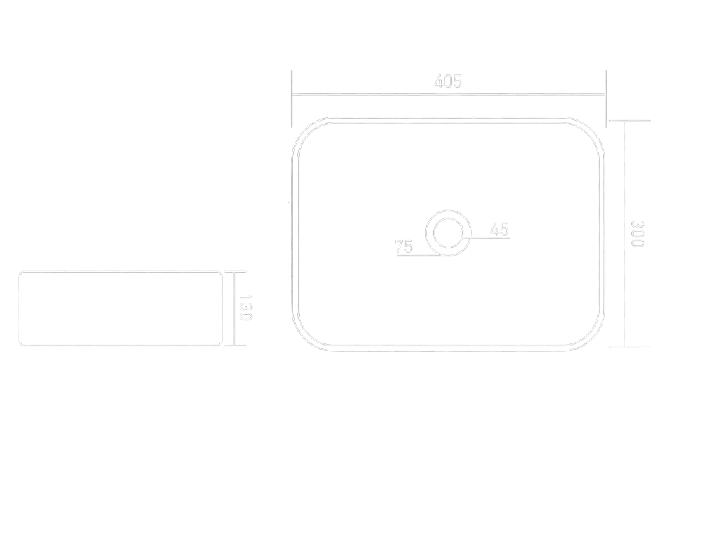 Avier Table Top Basin Technical Dimensions