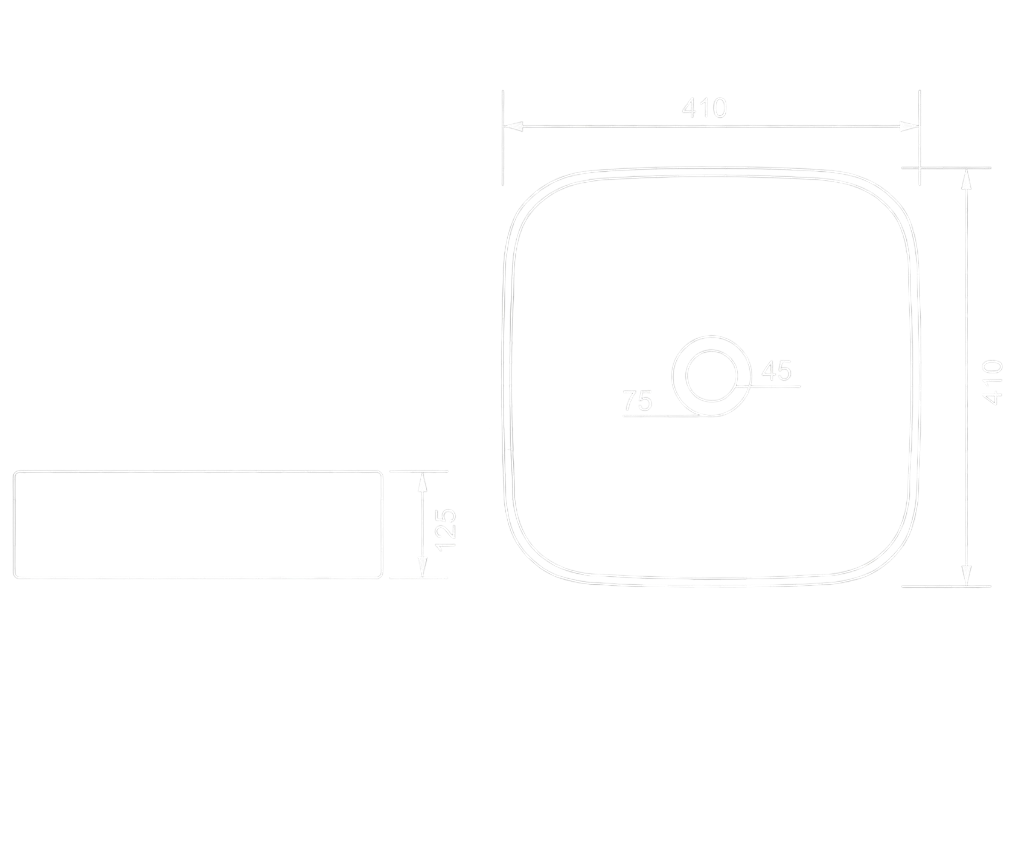 Hope Table Top Basin Technical Dimensions