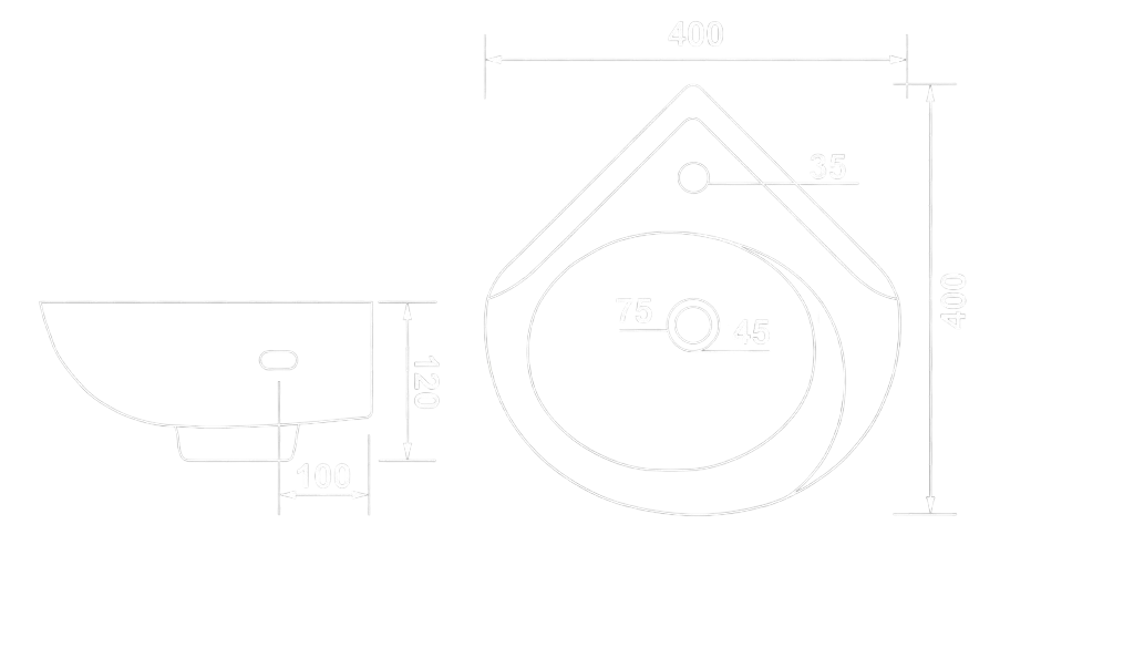 Kona Corner Basin Technical Dimensions
